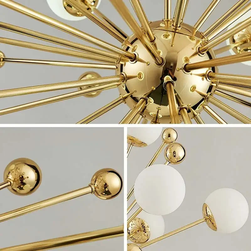 مصباح زجاجي متدلي ذهبي بتقنية LED من DecorBites™‎ للإضاءة الداخلية العصرية
