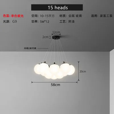 DecorBites™ Glass Ball LED Pendant Lights for Teen Room Decor