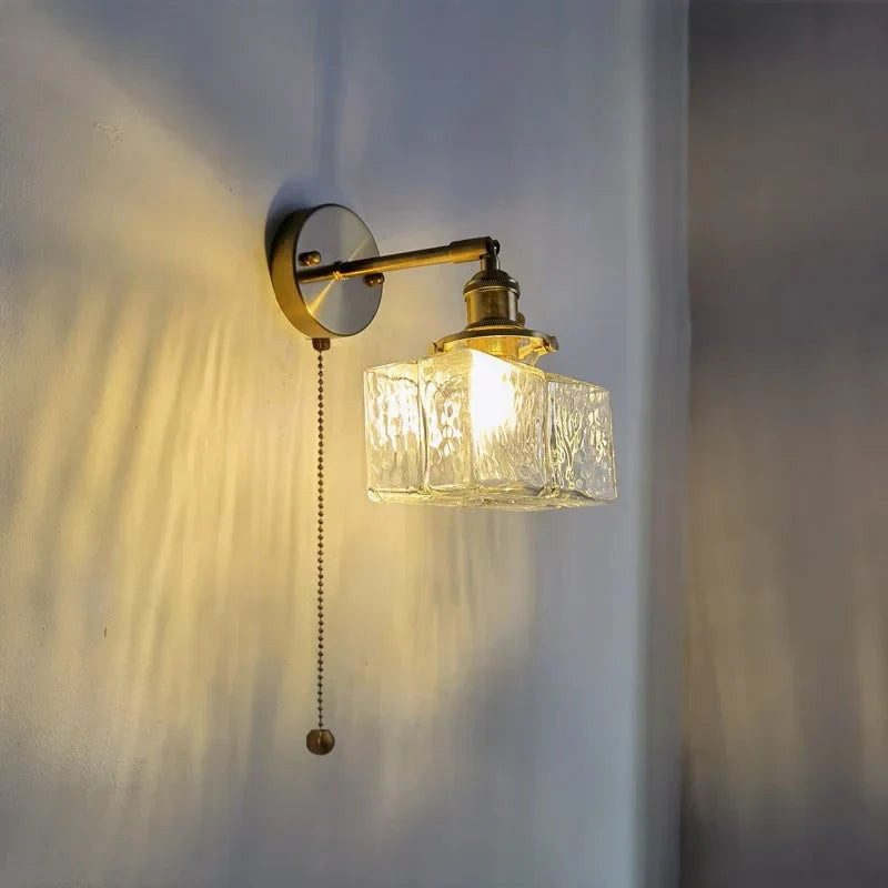 DecorBites™ Glass Copper LED Wall Lamp Modern Corridor Bedside Light