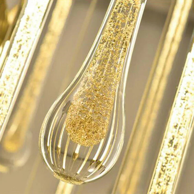 DecorBites™ 3W Round Stairs LED Chandelier: K9 Crystal, Metal Fixture, DIY Lamp for Villa