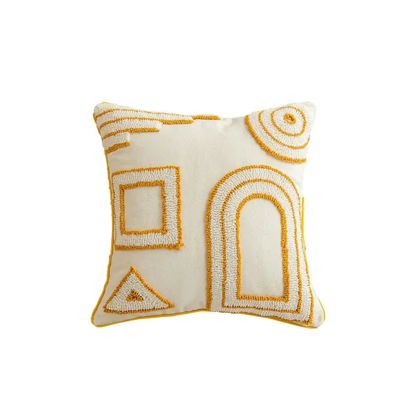 DecorBites™ Geometric Tufted Tassel Cushion Cover - Modern Boho Sofa Decor