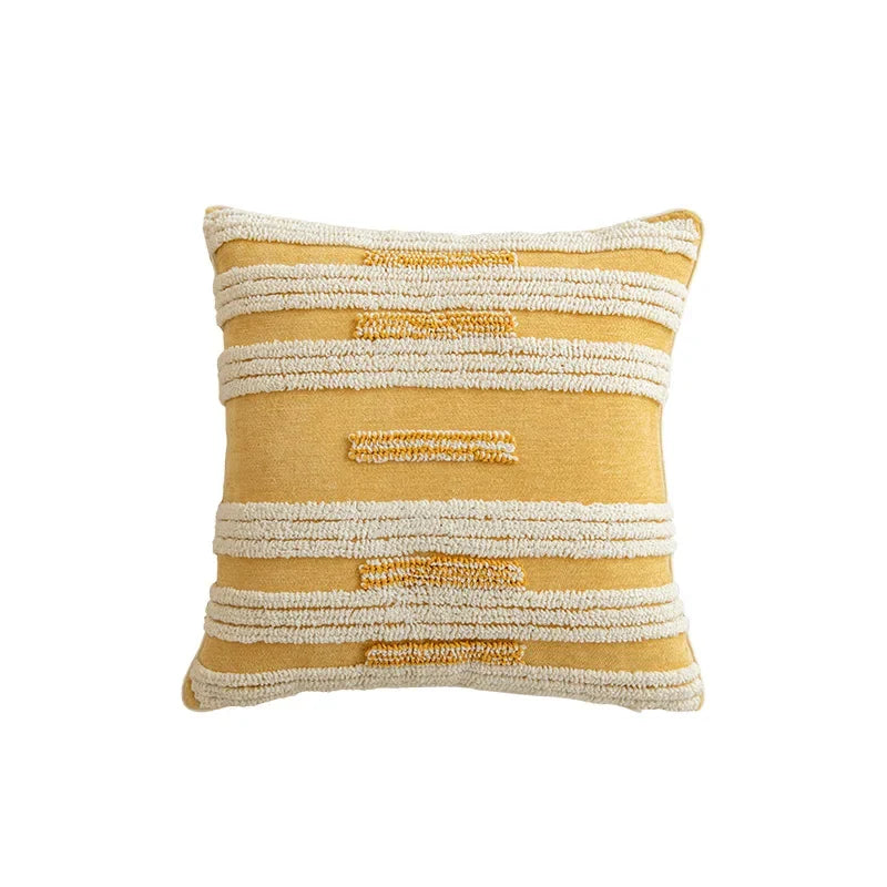 DecorBites™ Geometric Tufted Tassel Cushion Cover - Modern Boho Sofa Decor