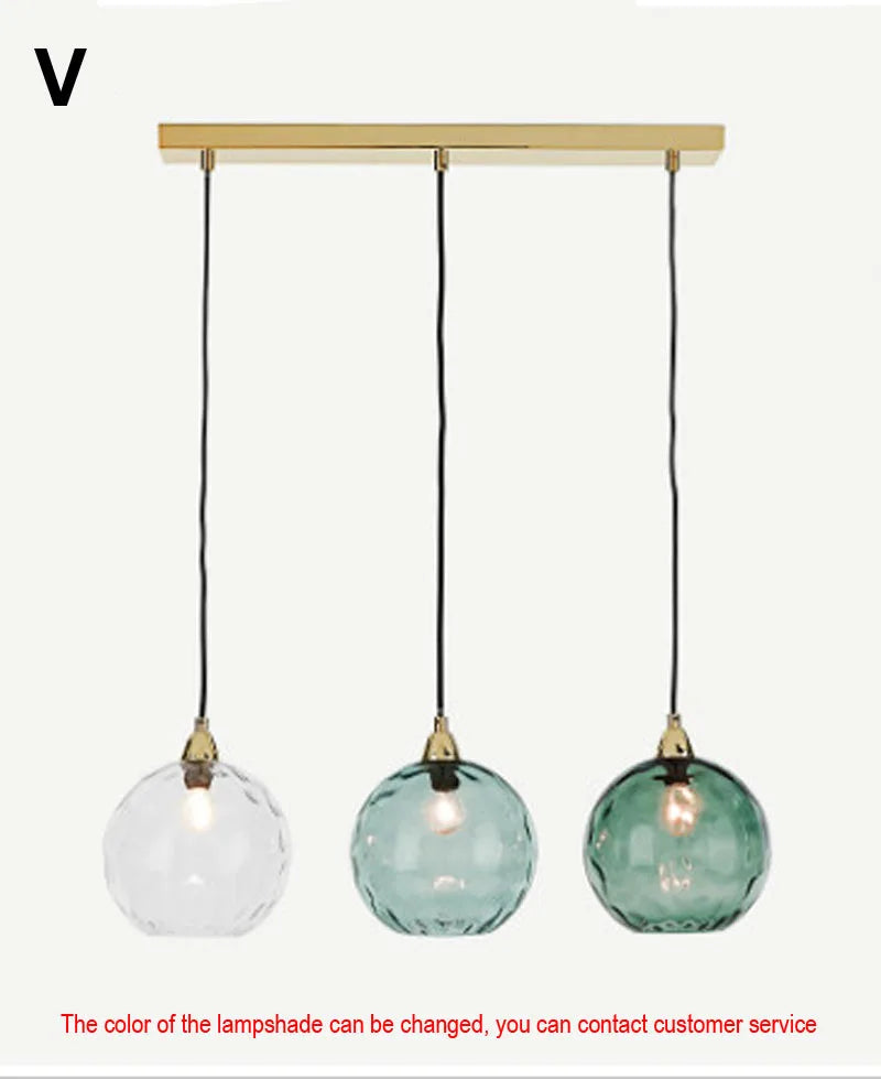DecorBites™ Glass Ball Lustre Pendant Lights - Modern Nordic Design for Kitchen, Bedroom, or Restaurant