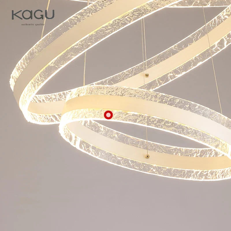DecorBites™ Circle Rings LED Chandelier for Living & Dining Room - Modern Acrylic Aluminum Lighting