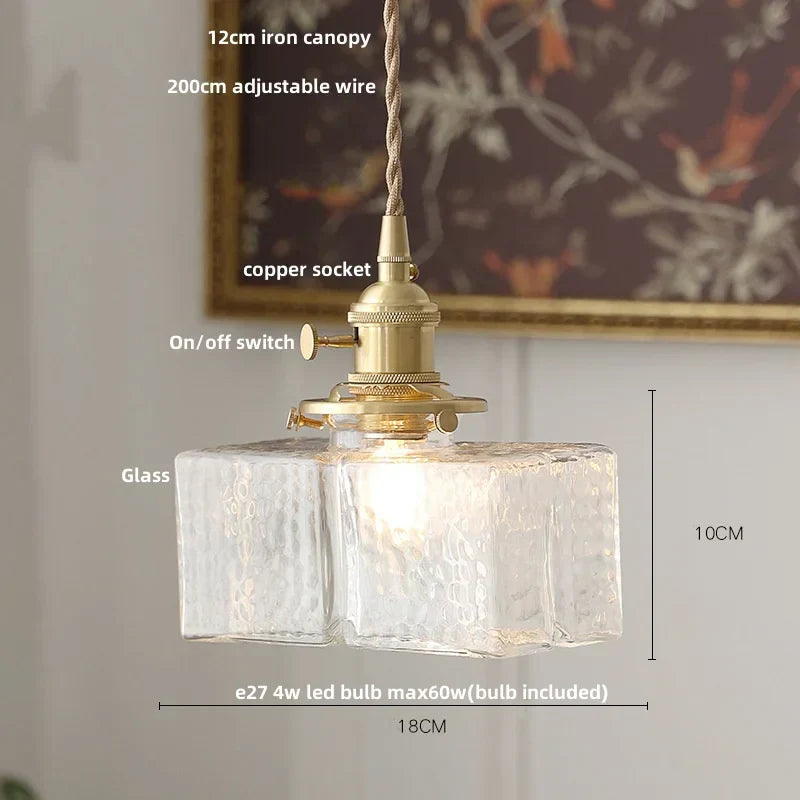 DecorBites™ Clear Glass LED Pendant Lamp for Dining Coffee Restaurantr Aisle - Modern Nordic Design