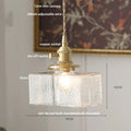 DecorBites™ Cube Amber Glass LED Pendant Lamp | Modern Hanging Light Fixtures
