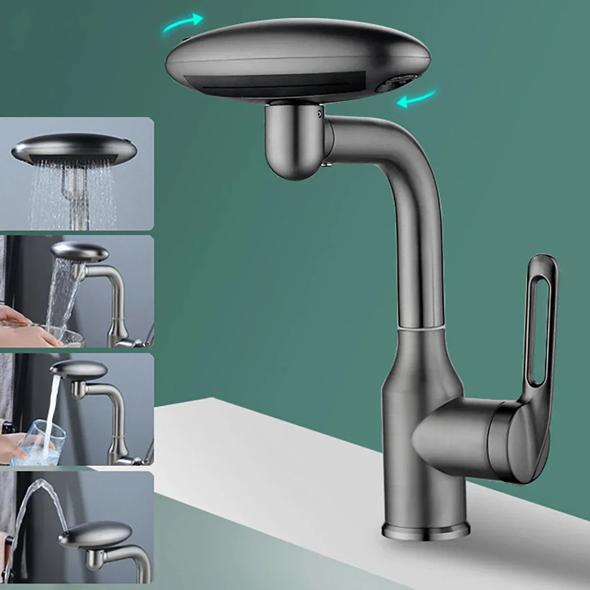 DecorBites™ 360° Rotation Stainless Steel Multi-Function Faucet with 4 Water Outlet Modes