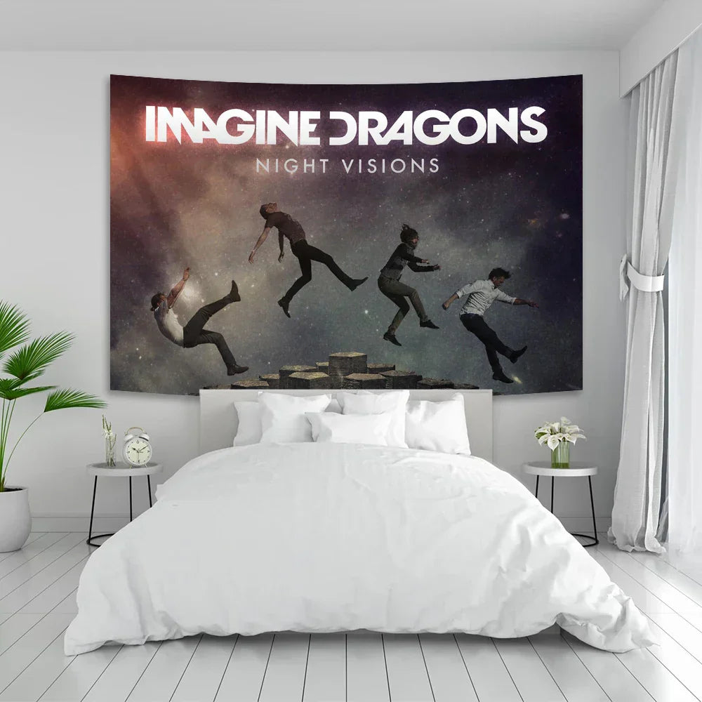 DecorBites™ Imagine Dragons Band Poster Tapestry Rock Singer Wall Art Banner Decoration