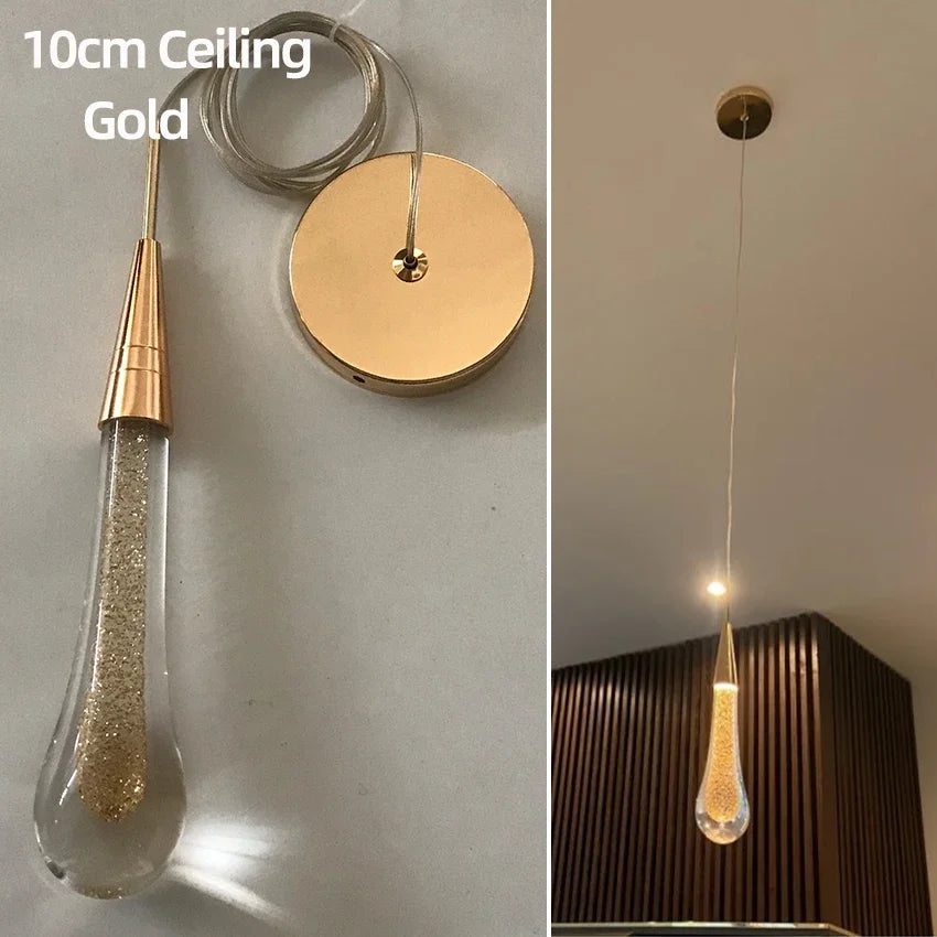 Post-Modern Crystal Teardrop Glass Pendant Light