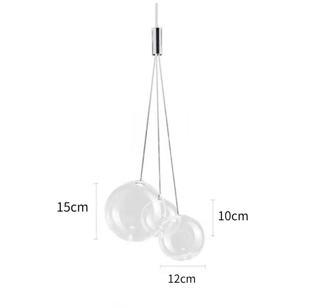 DecorBites™ Glass Ball Pendant Lamp - Modern Chrome Chandelier for Home Dining Bedroom Decor