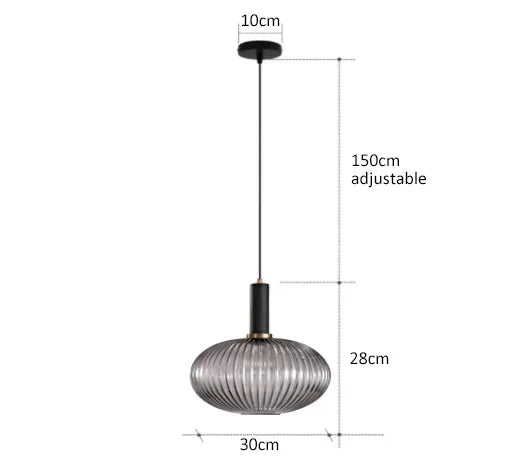 DecorBites™ Colorful Glass Pendant Lights Living Room Bedside Lamp LED Hanging Lighting