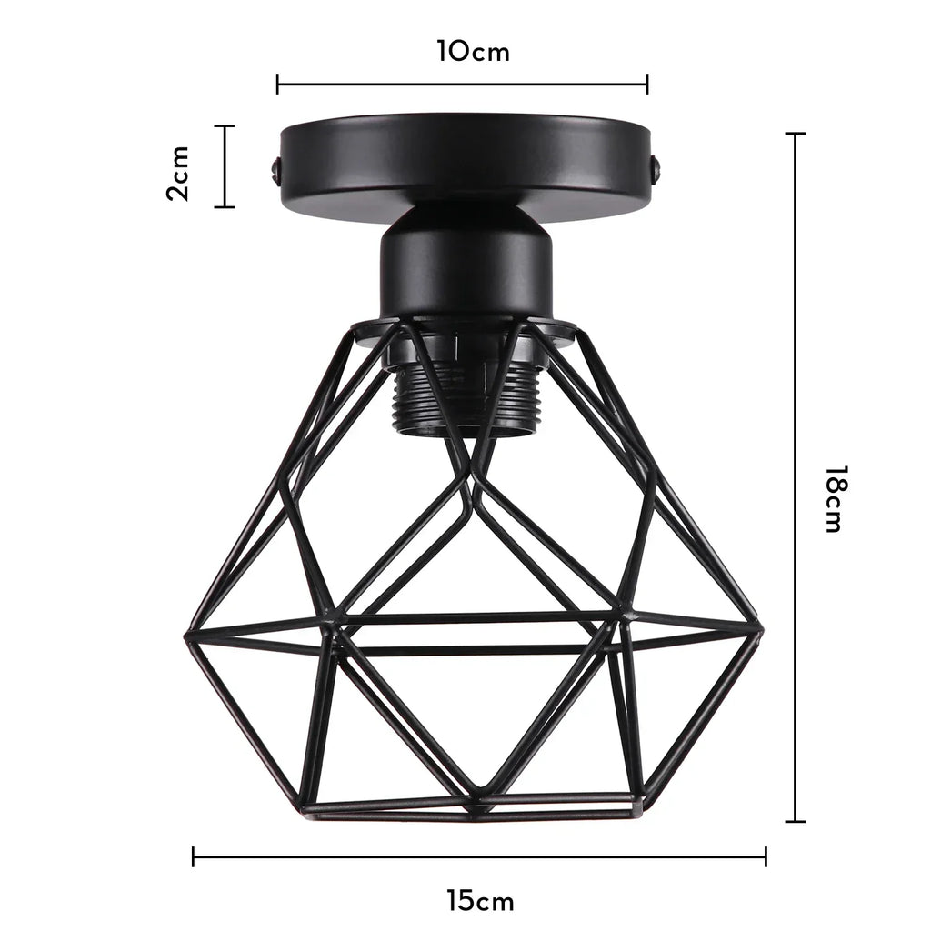 DecorBites™ Industrial LED Ceiling Light: Modern Retro Loft Plafonniers for Living Room Kitchen Cage Home Decor