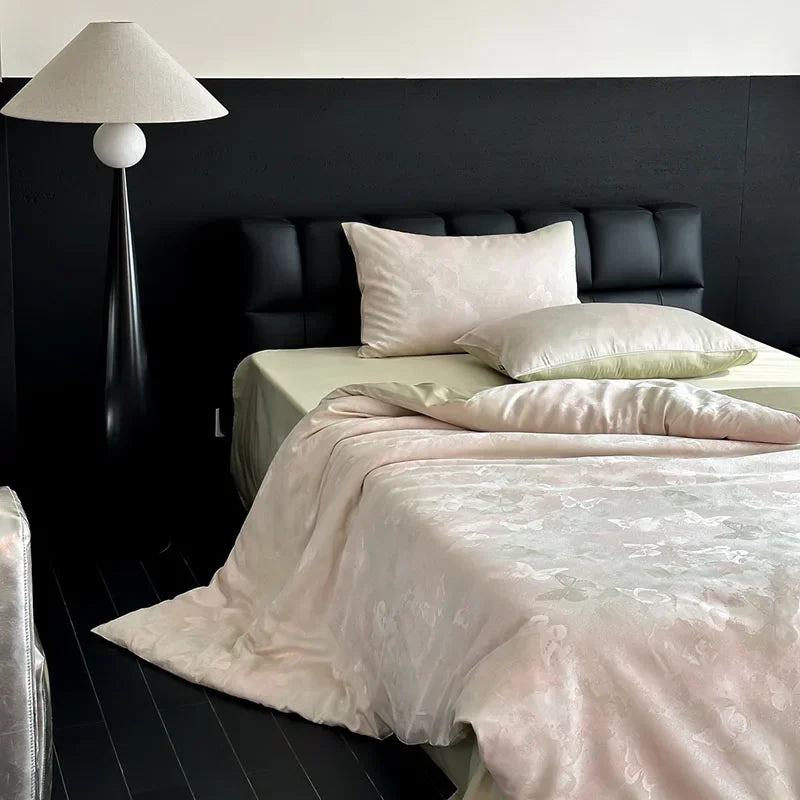 DecorBites™ 100% Cotton Jacquard Bedding Set Double King Size Bedroom Decor