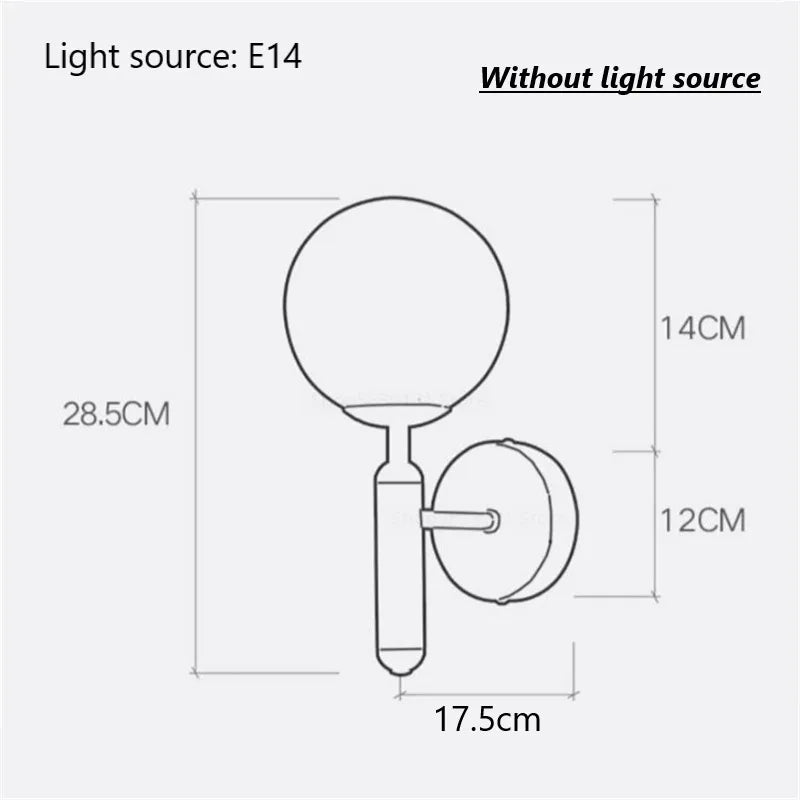 DecorBites™ Glass Ball Wall Lamp Metal Wall Lights for Modern Living Room Decoration