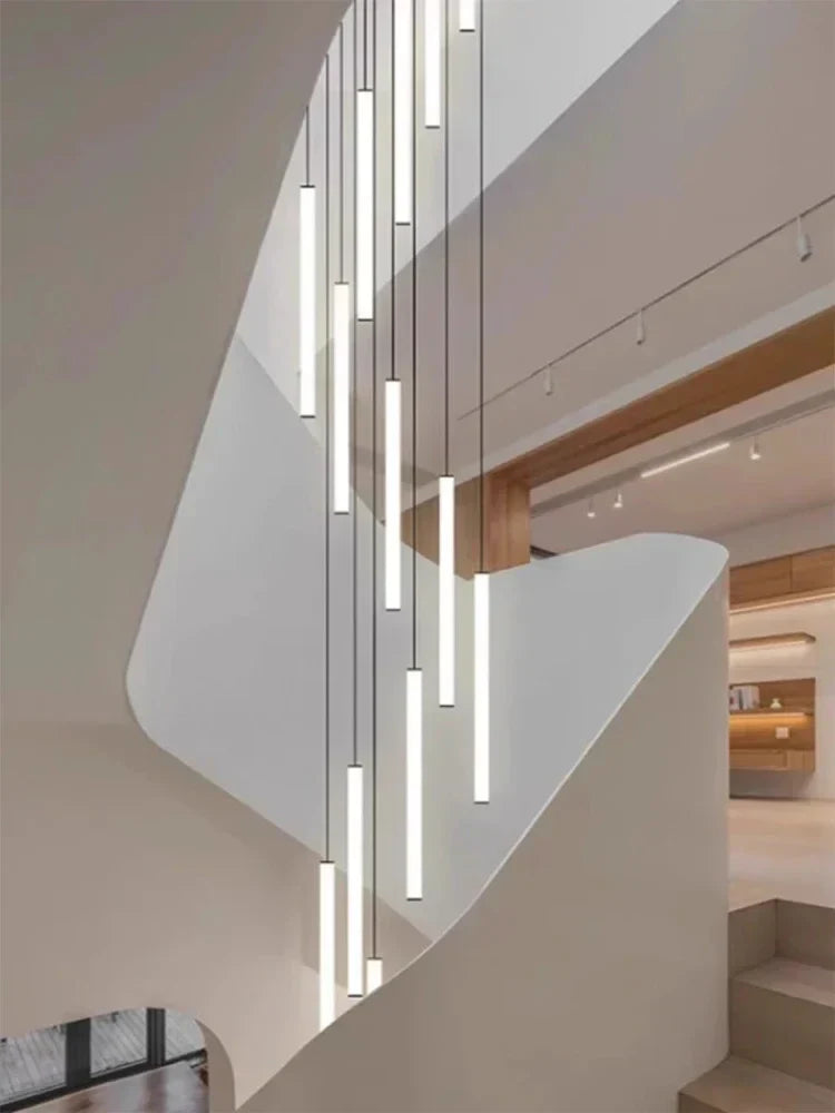 Acrylic Stair Pendant Lights for Modern Villa Decor - DecorBites™ Duplex Loft LED Chandelier