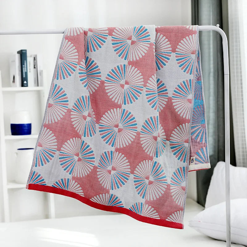 DecorBites™ Cotton Gauze Bath Towel Set - High Quality, Unisex, Adults, 70*140 & 35*75