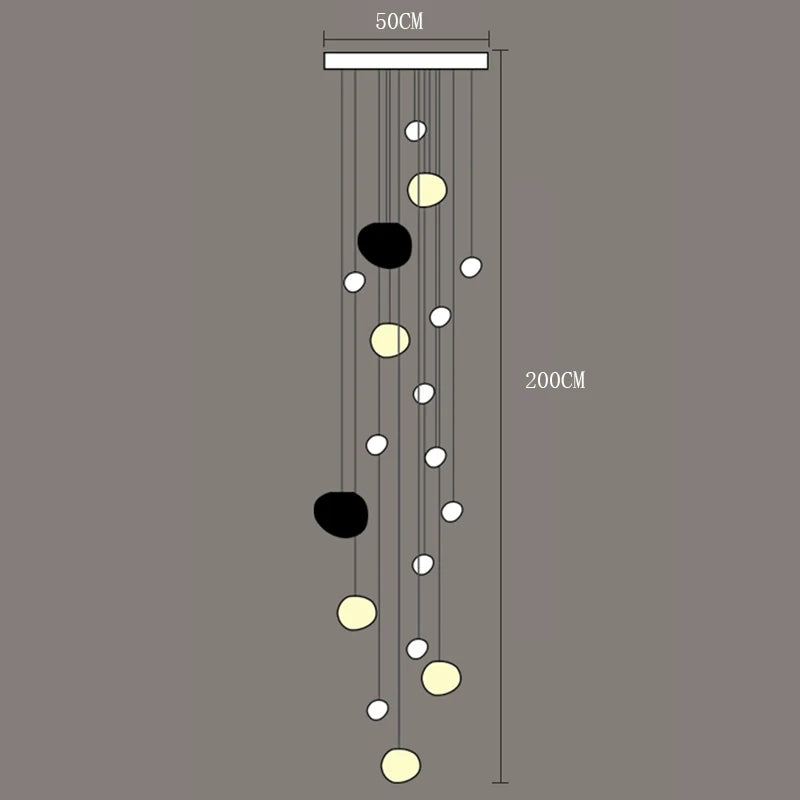 Modern Acrylic Staircase Multi-Light Pendant Chandelier