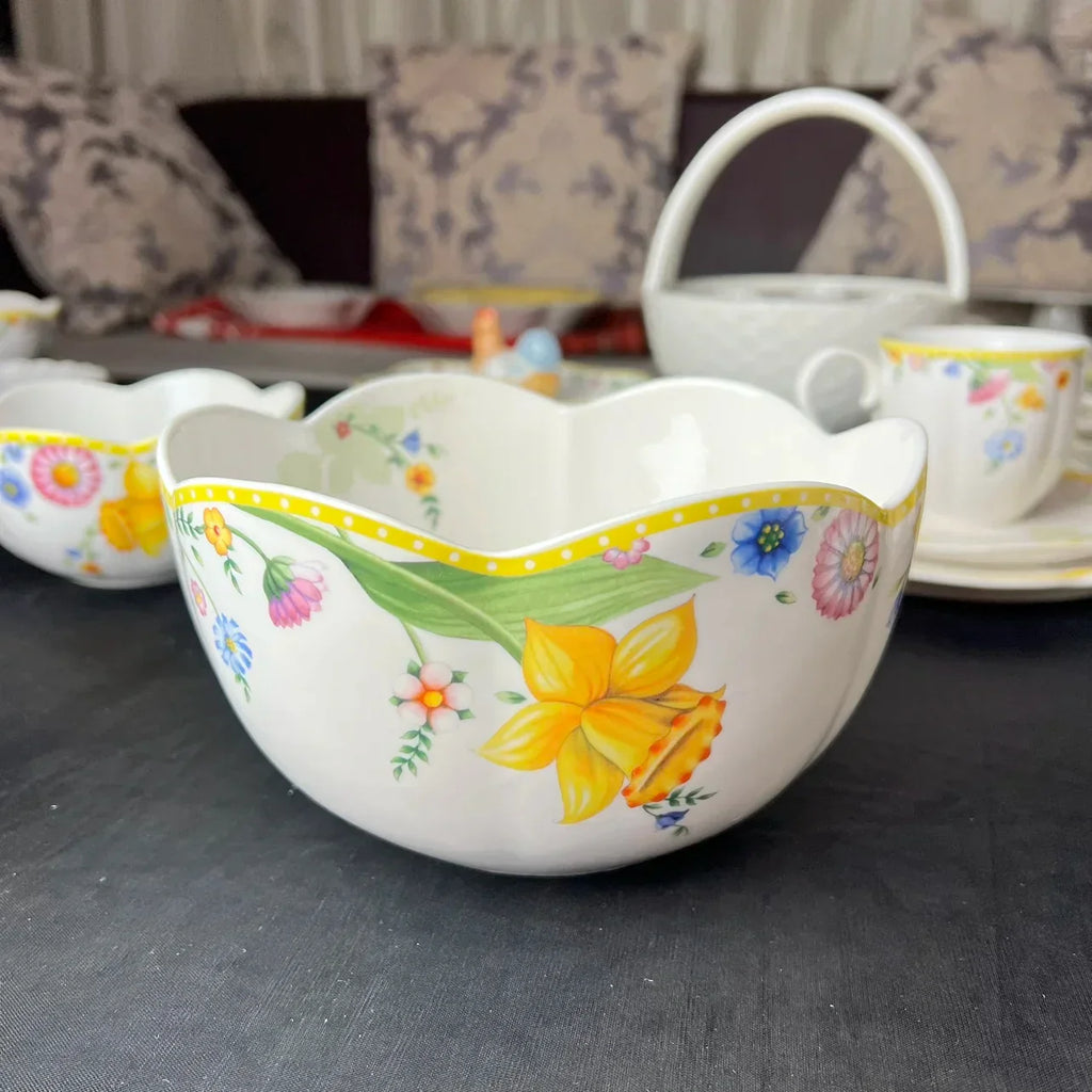 DecorBites™ Easter Tulip Dinnerware Set & Serving Pieces for Home Kitchen.