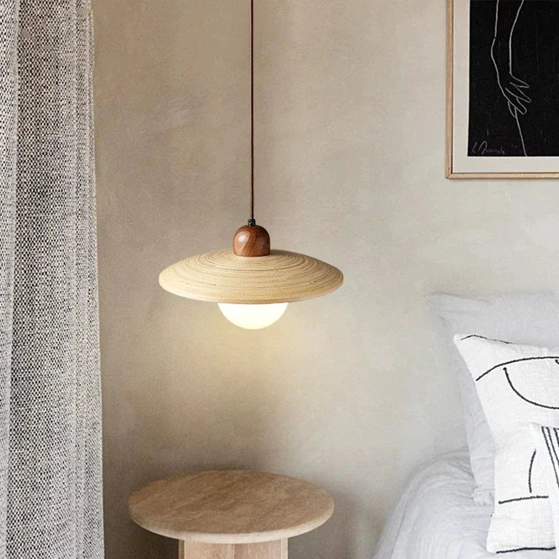 DecorBites™ Cream Japanese Style Wood Pendant Chandelier for Bedroom and Dining Room