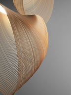 Italian Wabi-Sabi Wood Pendant Light in Yellow Iron