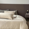 DecorBites™ Linen Cotton Jacquard Bedding Set with Duvet, Sheet, and Pillowcases