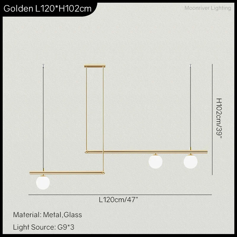 مصباح DecorBites™ LED خطي معلّق للمنزل، ثريا غرفة المعيشة بتصميم عصري بسيط