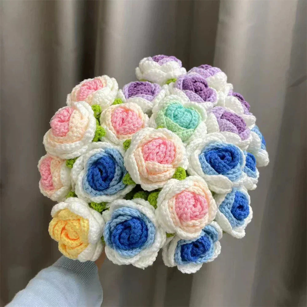 باقة ورد منسوجة DecorBites™ لافعلها بنفسك هدية كروشيه لعيد الأم أو الزفاف