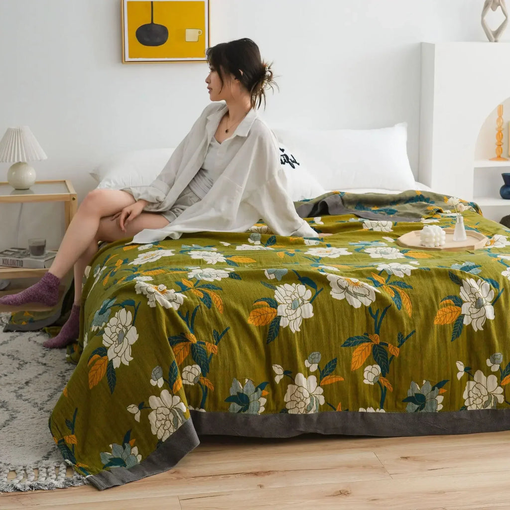 DecorBites™ Cotton Gauze Boho Throw Blanket
