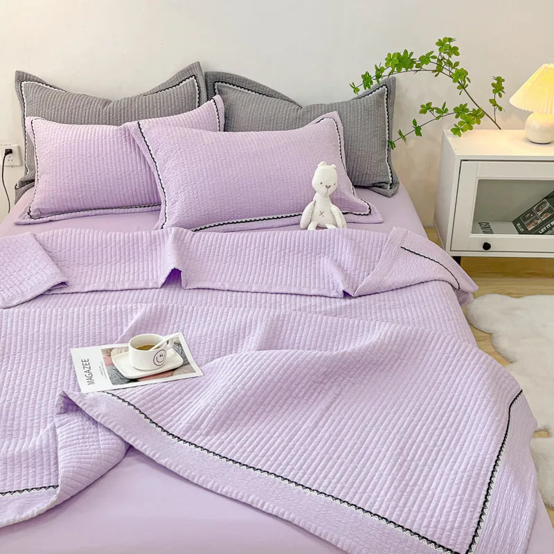 طقم لحاف صيفي منسوج من خيوط الفقاعات الكورية من DecorBites™