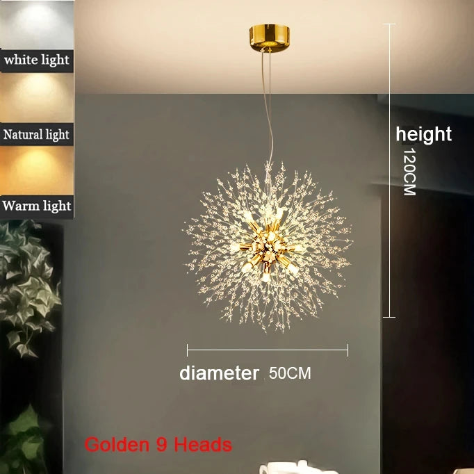 Modern Dandelion LED Lighting Pendant Lights Living Room Dining Room Bedroom pendant Lights Starry Fireball Lighting Fixtures