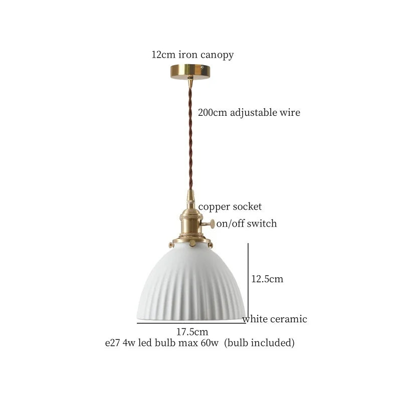 DecorBites™ Cyan Ceramic LED Pendant Light for Loft Cafe Bar Decor