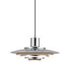 Art Deco White and Silver Aluminum Pendant Light