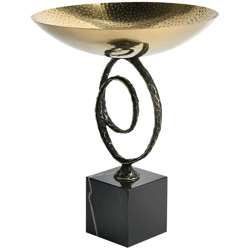 DecorBites™ Gold Metal Fruit Bowl Tray for Modern Luxury Home Decor