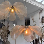 Wabi-Sabi White Fabric Flower Pendant Light