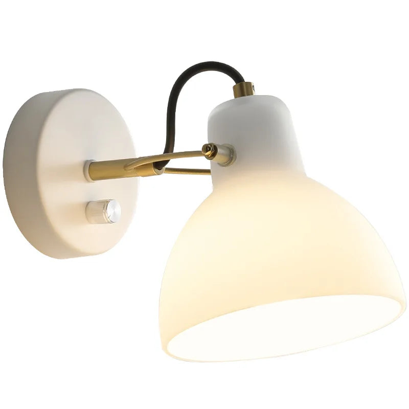 DecorBites™ مصباح جداري LED زجاجي أبيض على الطراز الياباني بإضاءة قابلة للتعديل
