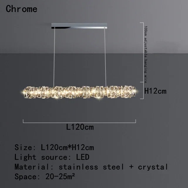 Lustre Plafonnier Suspendu LED en Cristal DecorBites™ pour Îlot de Cuisine, Salle à Manger et Salon