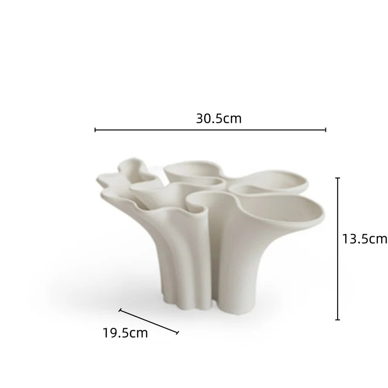 DecorBites™ Abstract Geometry Ceramic Vase for Flower Arrangement