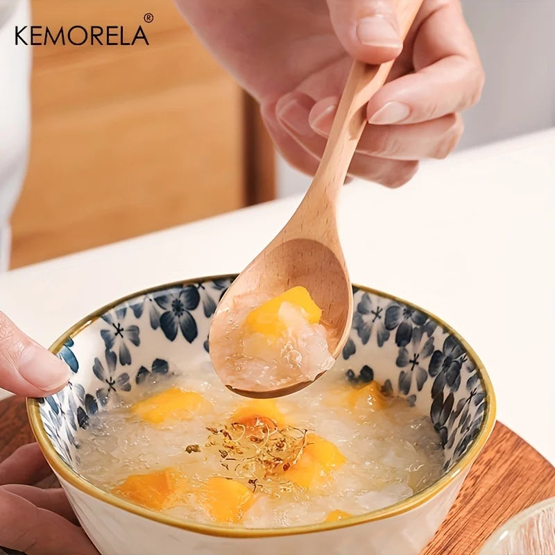 DecorBites™ 2-Piece Wooden Fork and Spoon Set | Korean-Inspired Tableware for Desserts and Rice
