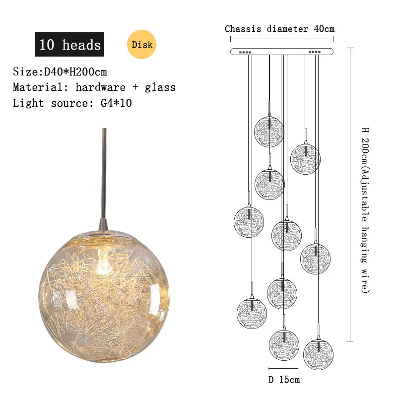 DecorBites™ Crystal Ceiling Chandelier for Modern Loft Living Room, Home, Hotel, Kitchen, Bedroom Lighting