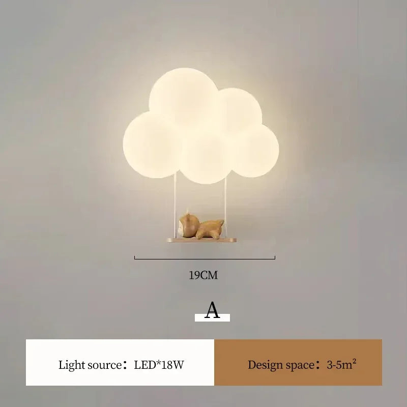 مصابيح حائط LED بتصميم حيوانات لغرف الأطفال من DecorBites™ - تصميم قرد وأرنب وغيمة