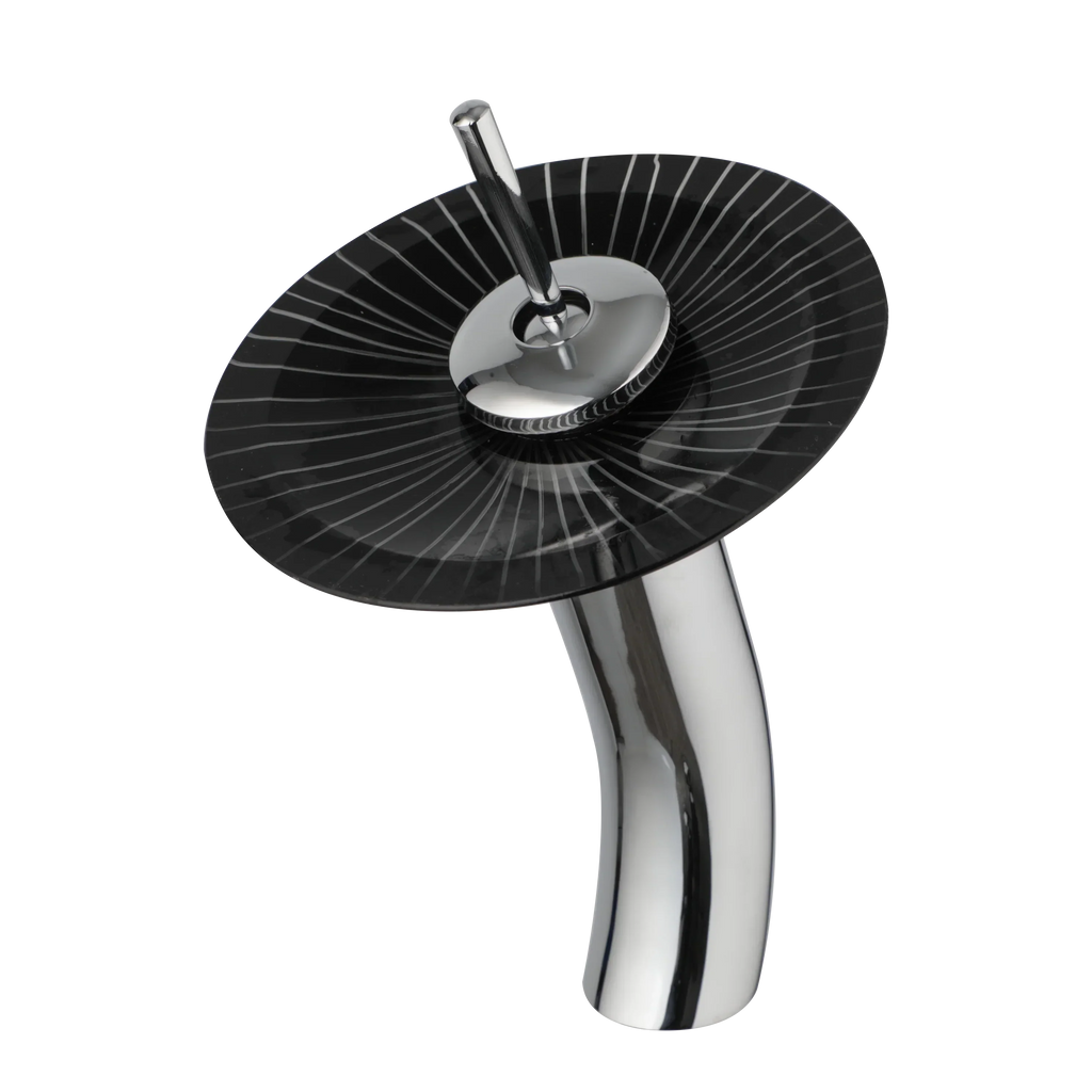 DecorBites™ Glass Rocker Handle Basin Faucet, Waterfall Mixer Taps, Chrome Finish
