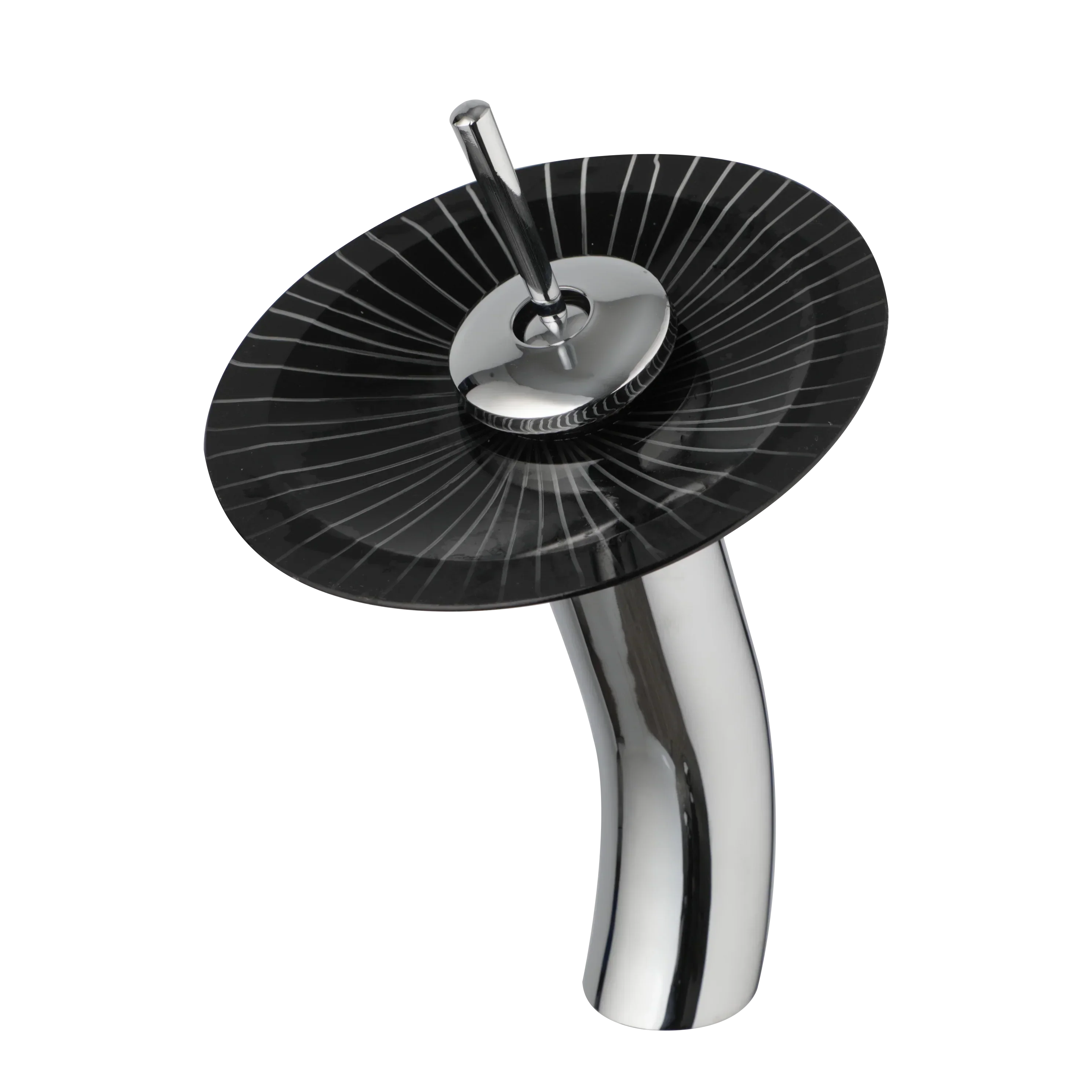 DecorBites™ Glass Rocker Handle Basin Faucet, Waterfall Mixer Taps, Chrome Finish