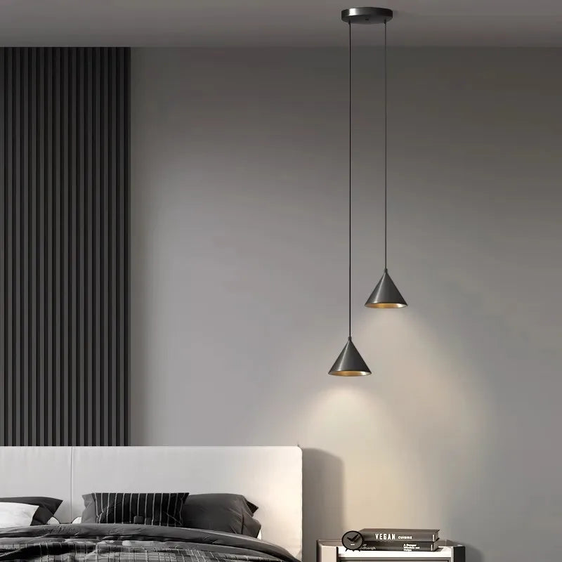 Minimalist Black Conical Aluminum Pendant Light