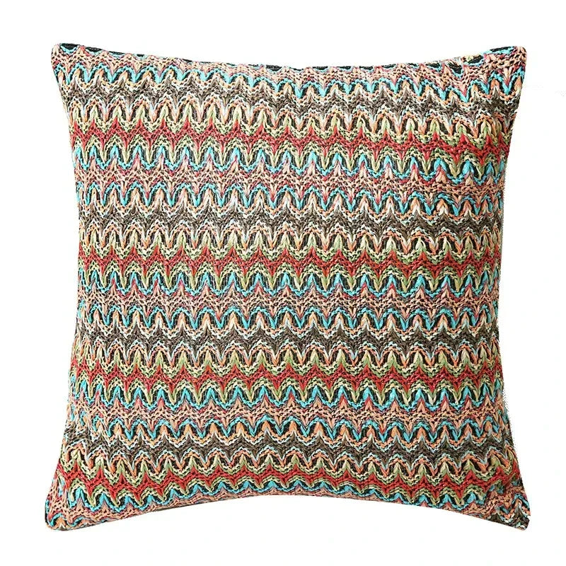 DecorBites™ Geometric Tufted Tassel Pillow Cover - Handcrafted Boho Chic Cushion Cover