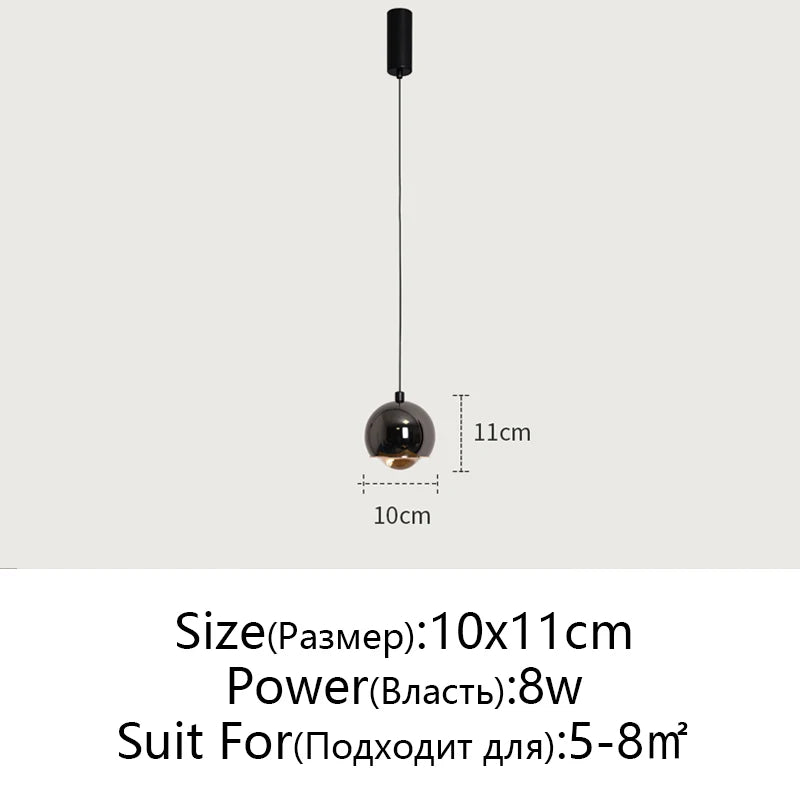 DecorBites™ Gold Metal Luster Pendant for Bedside & Kitchen Island - Minimalist LED Hanging Light