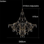 Italian Minimalist Crystal Pendant Light in Silver or Gold