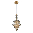 Raindrop Copper Crystal Pendant Light in Gold