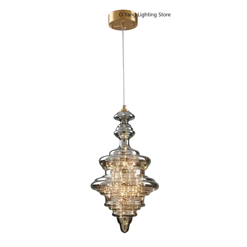 Raindrop Copper Crystal Pendant Light in Gold
