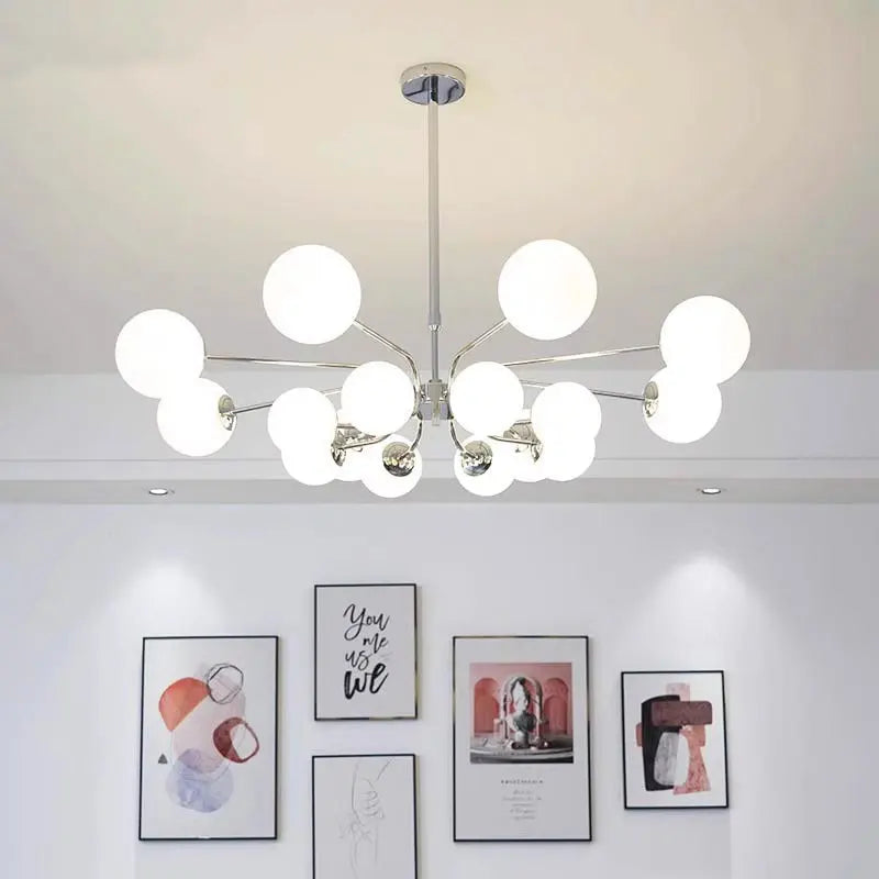 DecorBites™ Glass Ball LED Ceiling Chandelier for Modern Living Room and Bedroom