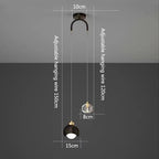 Modern Simple Crystal Pendant Light Luxury Bedroom Bedside Hanging Lamp Nordic Minimalist Long Line Living Room Home Decor